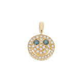 EYEFUNNY アイファニー スマイル ダイヤ ブルーダイヤ レディース K18イエローゴールド YG ペンダントトップ Aランク 中古 銀蔵