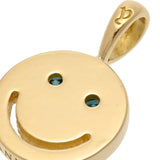 EYEFUNNY アイファニー スマイル ダイヤ ブルーダイヤ レディース K18イエローゴールド YG ペンダントトップ Aランク 中古 銀蔵