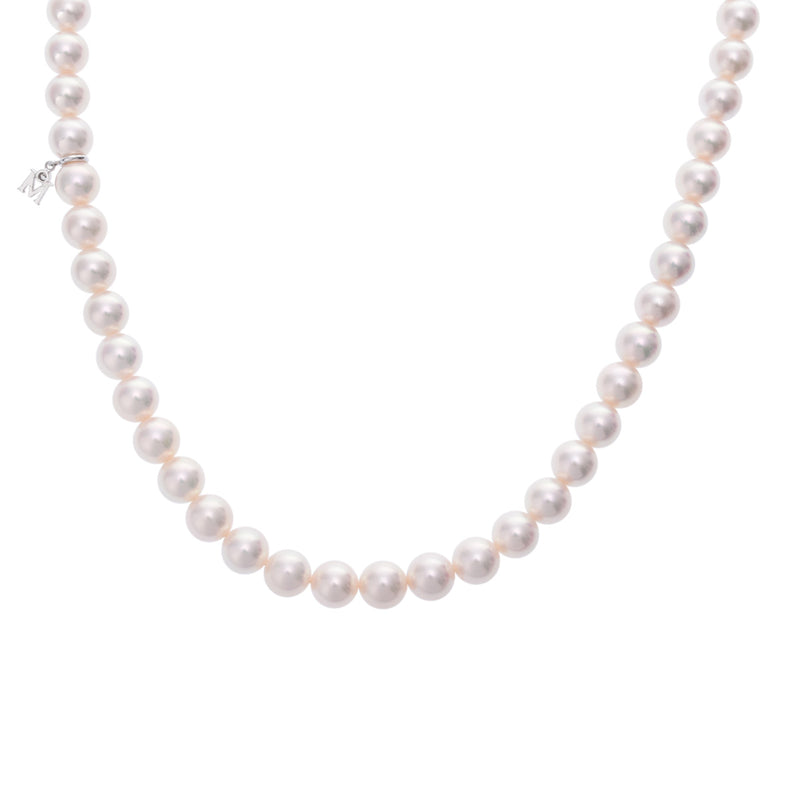 MIKIMOTO ミキモト ザベストオブザベスト パール 約7.5mm-8mm ホワイト系/シルバー レディース Pt1000プラチナ ネックレス Aランク 中古 銀蔵