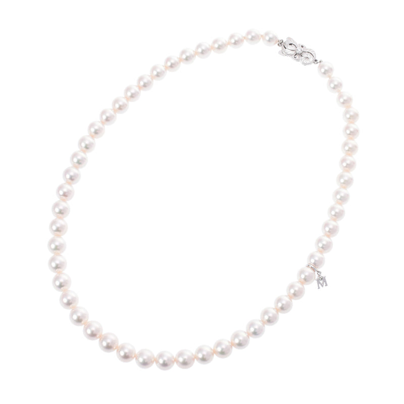 MIKIMOTO ミキモト ザベストオブザベスト パール 約7.5mm-8mm ホワイト系/シルバー レディース Pt1000プラチナ ネックレス Aランク 中古 銀蔵