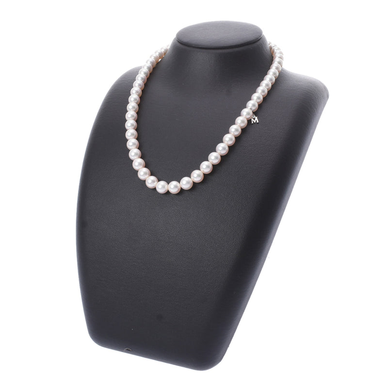 MIKIMOTO ミキモト ザベストオブザベスト パール 約7.5mm-8mm ホワイト系/シルバー レディース Pt1000プラチナ ネックレス Aランク 中古 銀蔵