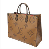 LOUIS VUITTON ルイヴィトン モノグラムジャイアント オンザゴー GM 旧型 2WAYトート ブラウン M44576 ユニセックス モノグラムキャンバス ハンドバッグ Aランク 中古 銀蔵