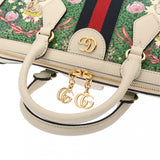 GUCCI グッチ 2WAYボストンバッグ ヒグチヨウココラボ ホワイト/グリーン 524532 レディース PVC レザー ハンドバッグ Aランク 中古 銀蔵