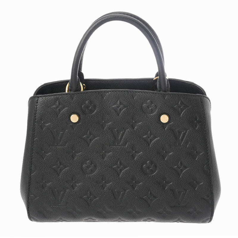 LOUIS VUITTON ルイヴィトン モノグラムアンプラント モンテーニュ BB 2WAY ノワール M41053 レディース レザー ハンドバッグ Aランク 中古 銀蔵