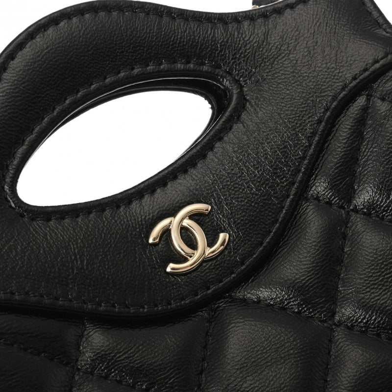 CHANEL シャネル マトラッセ チェーンクラッチバッグ ミニ ブラック AP3875 レディース シャイニーラムスキン ショルダーバッグ 新同 中古 銀蔵