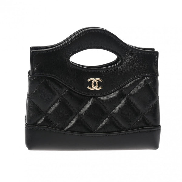 CHANEL シャネル マトラッセ チェーンクラッチバッグ ミニ ブラック AP3875 レディース シャイニーラムスキン ショルダーバッグ 新同 中古 銀蔵