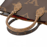 LOUIS VUITTON ルイヴィトン モノグラムリバース オンザゴー MM 新型 ブラウン M45321 レディース モノグラムキャンバス ハンドバッグ Aランク 中古 銀蔵