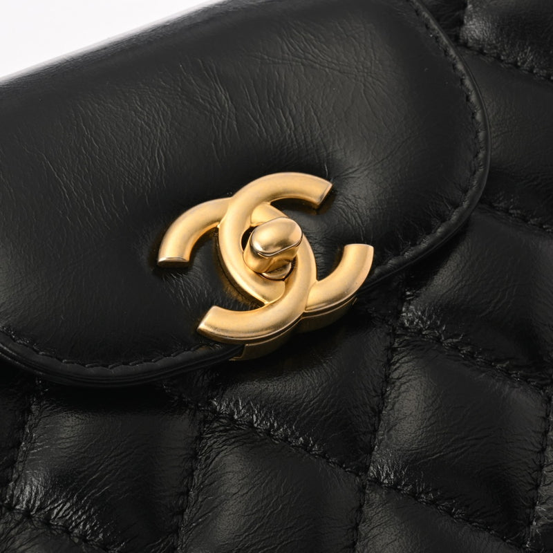 CHANEL シャネル マトラッセ ミニショッピングバッグ ブラック AS4416 レディース シャイニーカーフ ハンドバッグ Aランク 中古 銀蔵