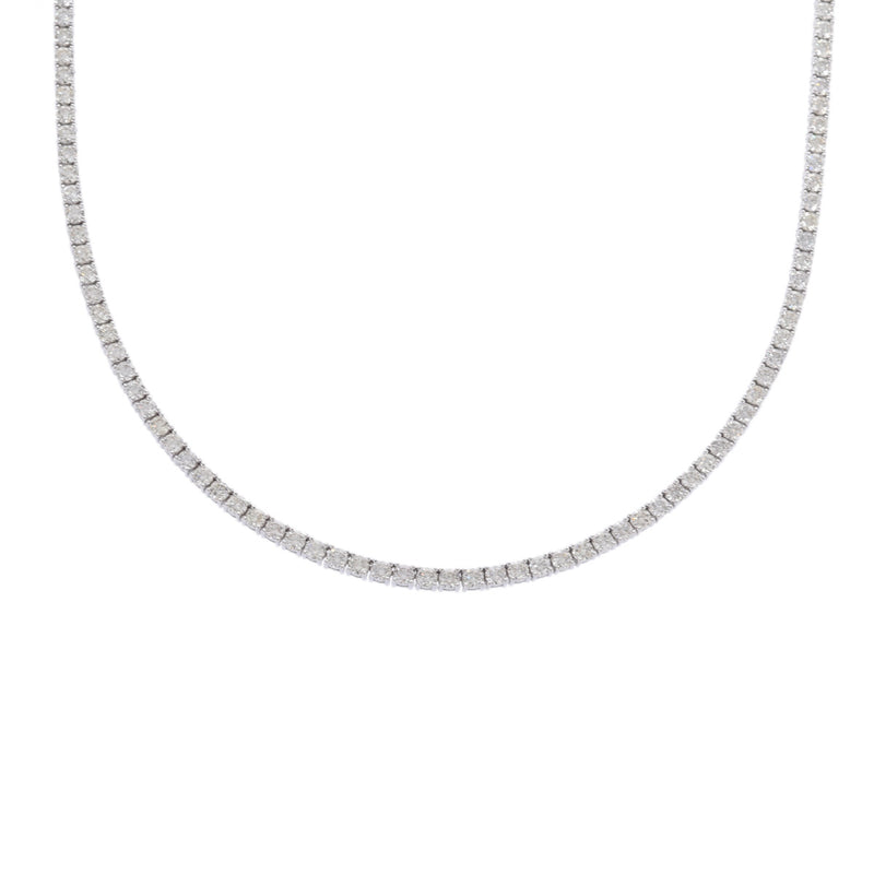 no brand ノーブランド テニスネックレス ダイヤ16.82ct レディース K14ホワイトゴールド WG ネックレス Aランク 中古 銀蔵