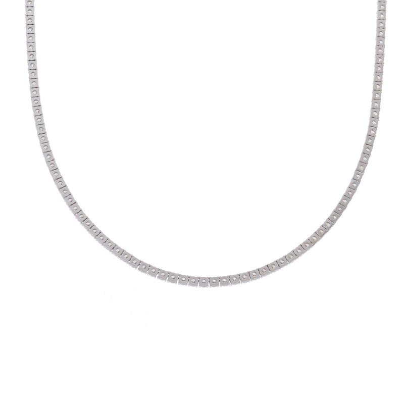 no brand ノーブランド テニスネックレス ダイヤ16.82ct レディース K14ホワイトゴールド WG ネックレス Aランク 中古 銀蔵