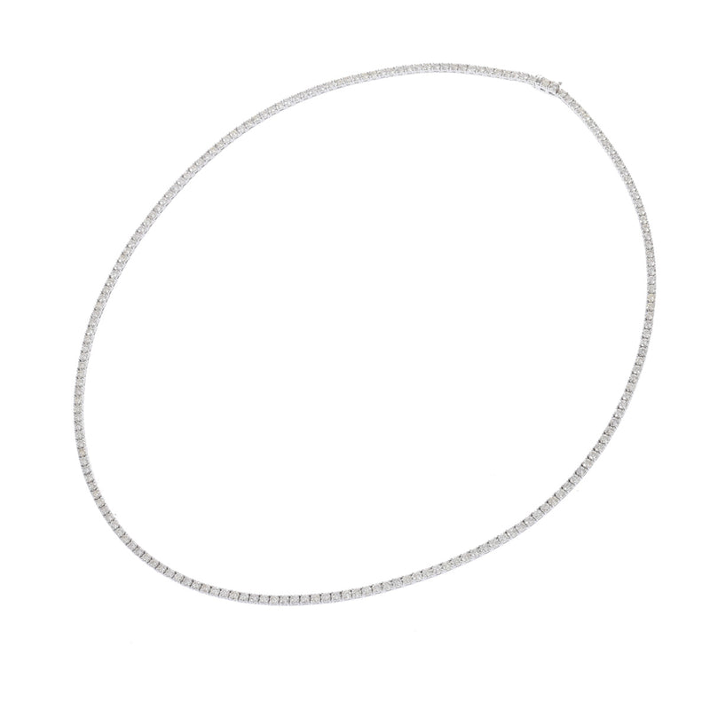 no brand ノーブランド テニスネックレス ダイヤ16.82ct レディース K14ホワイトゴールド WG ネックレス Aランク 中古 銀蔵