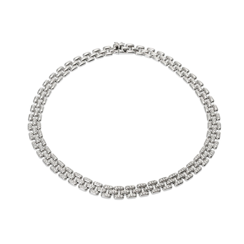 no brand ノーブランド ダイヤ3.27ct 3連デザイン ユニセックス K18ホワイトゴールド WG ネックレス Aランク 中古 銀蔵