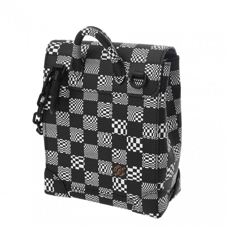 LOUIS VUITTON ルイヴィトン ダミエ ディストーテッド スティーマー XS 黒/白 N60453 メンズ ダミエキャンバス ショルダーバッグ 新同 中古 銀蔵