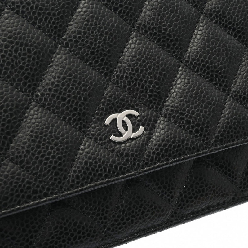 CHANEL シャネル マトラッセ クラシック チェーンウォレット ブラック AP0250 レディース キャビアスキン ショルダーバッグ Aランク 中古 銀蔵