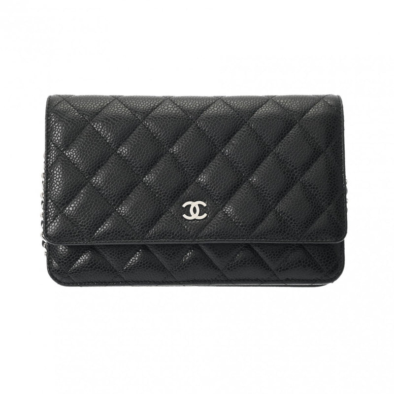 CHANEL シャネル マトラッセ クラシック チェーンウォレット ブラック AP0250 レディース キャビアスキン ショルダーバッグ Aランク 中古 銀蔵