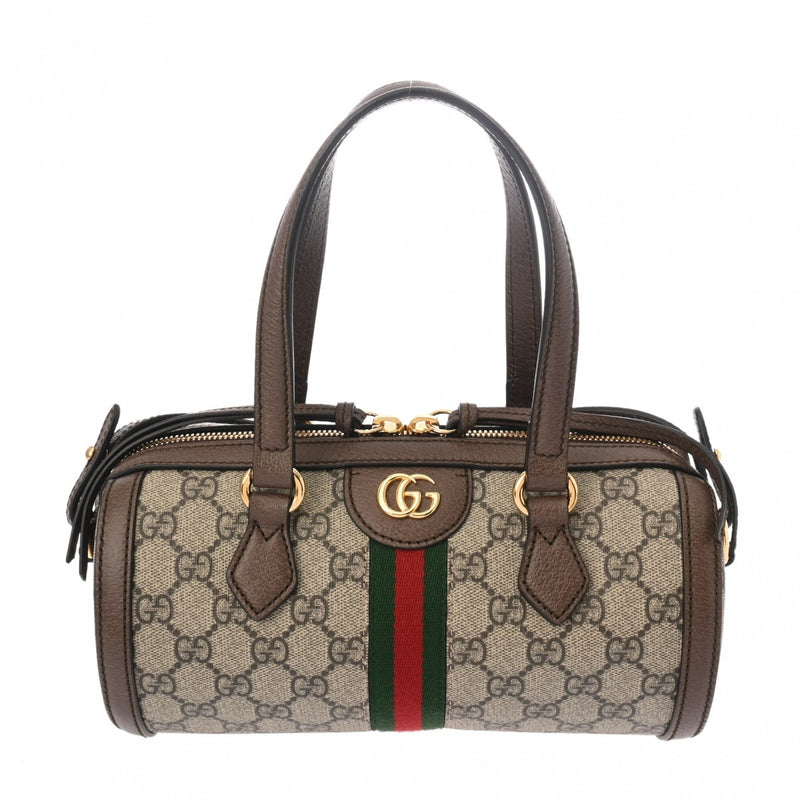 GUCCI グッチ オフィディア スモール ボストンバッグ 2WAYバッグ グレージュ系 602577 レディース PVC レザー ハンドバッグ 新同 中古 銀蔵