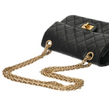 CHANEL シャネル 2.55 ミニハンドバッグ 20cm マトラッセ チェーンショルダー ブラック AS0874 レディース エイジドカーフスキン ショルダーバッグ Aランク 中古 銀蔵