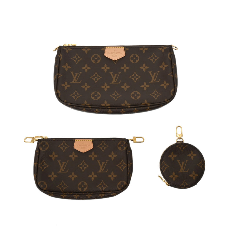 LOUIS VUITTON ルイヴィトン モノグラム ミュルティ ポシェット アクセソワール カーキ M44813 レディース モノグラムキャンバス ショルダーバッグ 新同 中古 銀蔵