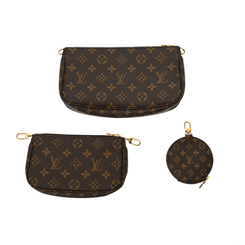 LOUIS VUITTON ルイヴィトン モノグラム ミュルティ ポシェット アクセソワール カーキ M44813 レディース モノグラムキャンバス ショルダーバッグ 新同 中古 銀蔵