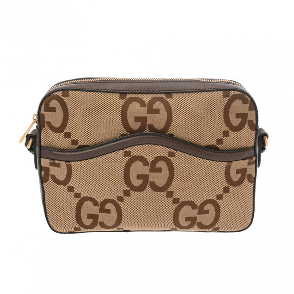 GUCCI グッチ ジャンボGG メッセンジャーバッグ  グレージュ系 675891 ユニセックス GGキャンバス ショルダーバッグ Aランク 中古 銀蔵