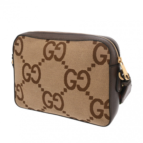 GUCCI グッチ ジャンボGG メッセンジャーバッグ  グレージュ系 675891 ユニセックス GGキャンバス ショルダーバッグ Aランク 中古 銀蔵