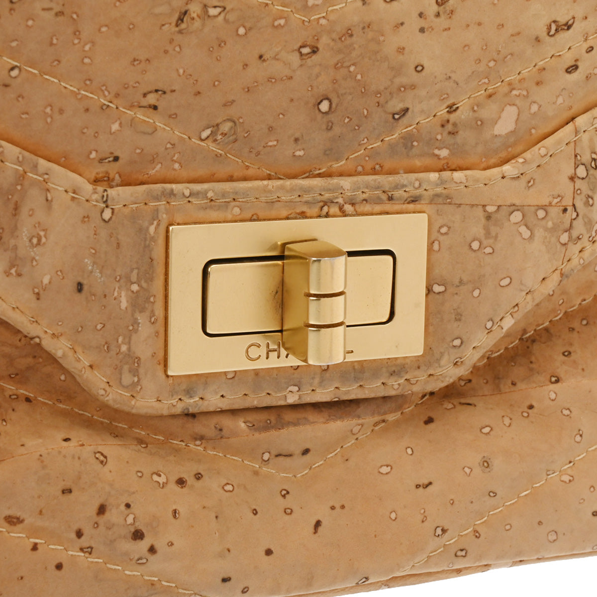 シャネル 2.55 チェーンショルダー コルク ベージュ レディース レザー