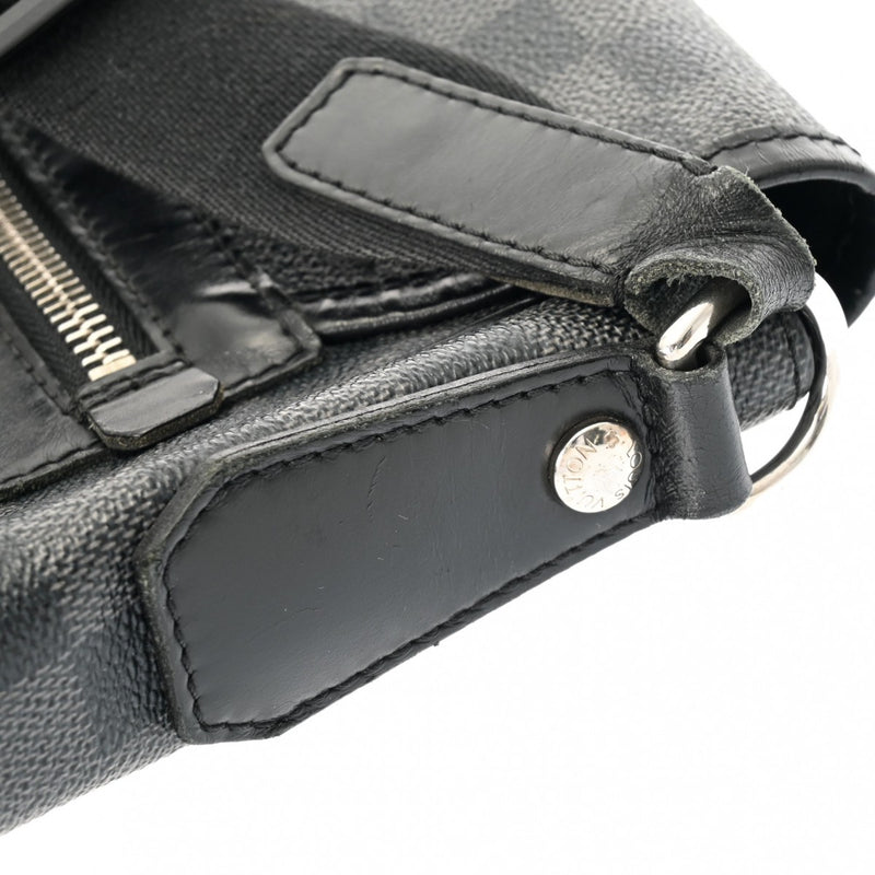 LOUIS VUITTON ルイヴィトン ダミエグラフィット レンツォ 黒/グレー N51213 メンズ ダミエグラフィットキャンバス ショルダーバッグ Bランク 中古 銀蔵