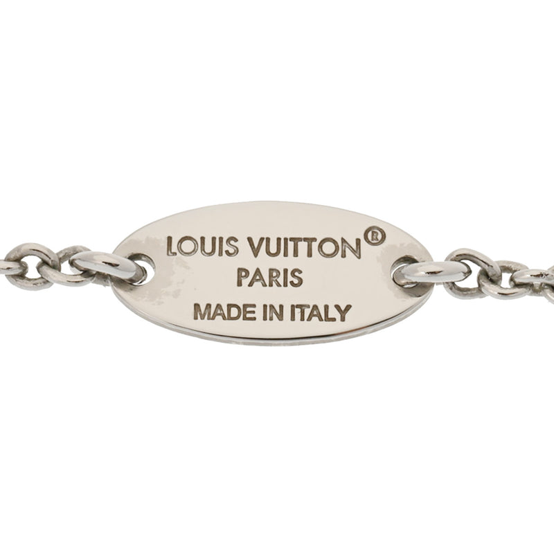 LOUIS VUITTON ルイヴィトン エセンシャルV シルバー M63197 レディース メタル ネックレス Aランク 中古 銀蔵