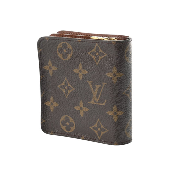 LOUIS VUITTON ルイヴィトン モノグラム コンパクトジップ  ブラウン M61667 ユニセックス モノグラムキャンバス 二つ折り財布 ABランク 中古 銀蔵