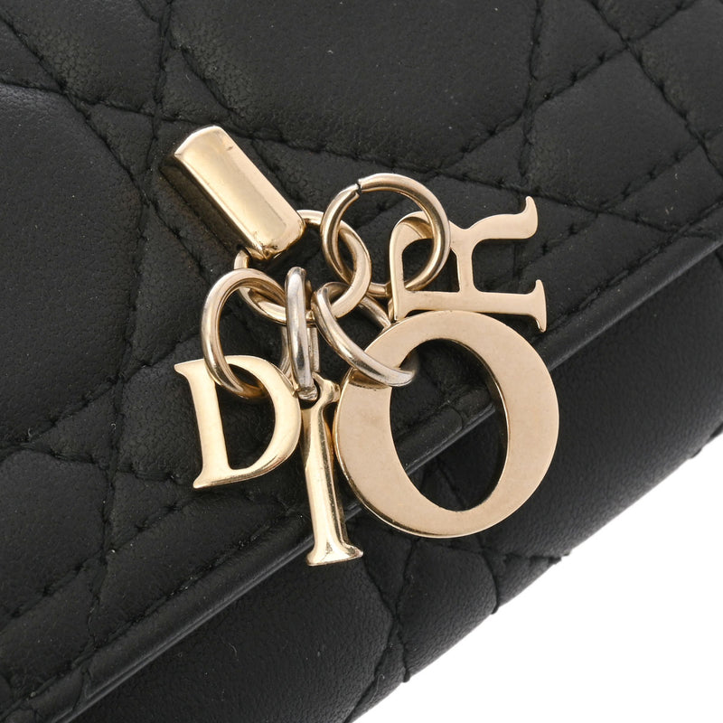 CHRISTIAN DIOR クリスチャンディオール My Dior Aster  ブラック S09830NMJ_M900 レディース レザー キーケース Aランク 中古 銀蔵