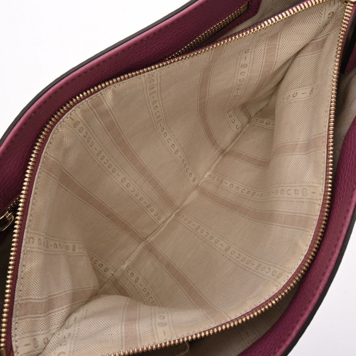 グッチ インターロッキングG パープル レディース レザー トートバッグ