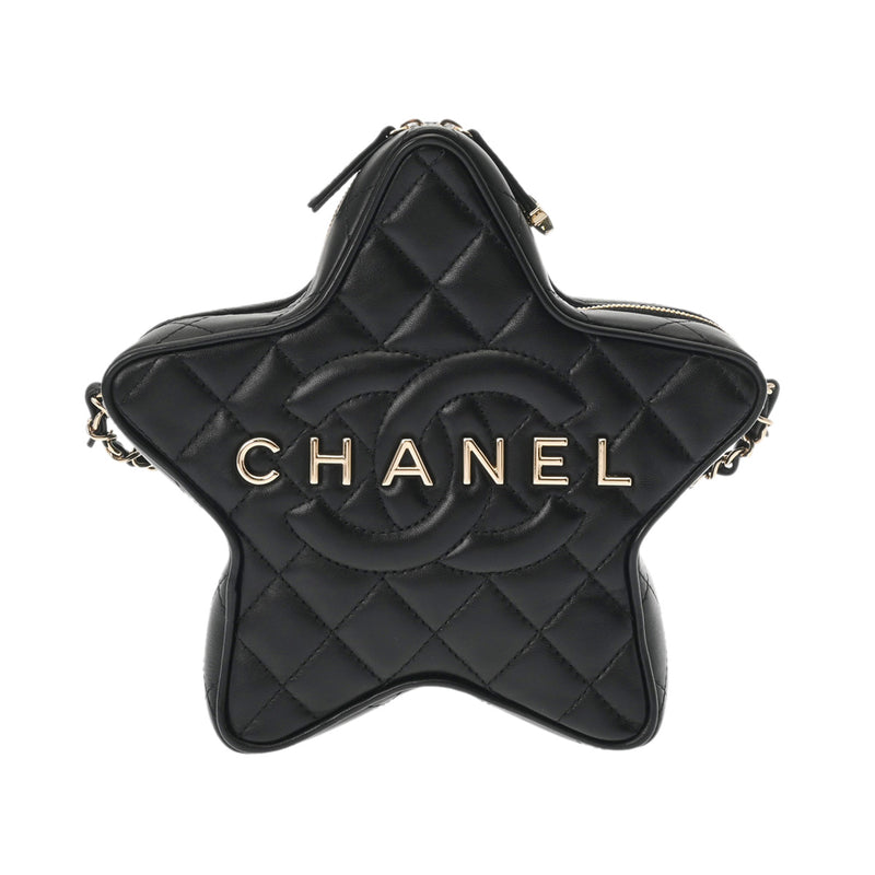 CHANEL シャネル マトラッセ スターチェーンショルダー ブラック AS4579 レディース ラムスキン ショルダーバッグ Aランク 中古 銀蔵