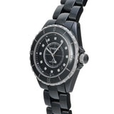 シャネル J12 38mm 12Pダイヤ H1626 ブラック/ダイヤモンド メンズ 腕時計 自動巻き 中古 銀蔵