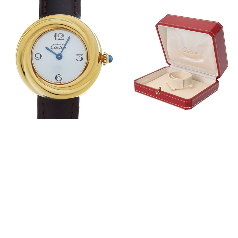 カルティエ マスト トリニティ W1010844 ホワイト レディース 腕時計 クォーツ 中古 銀蔵