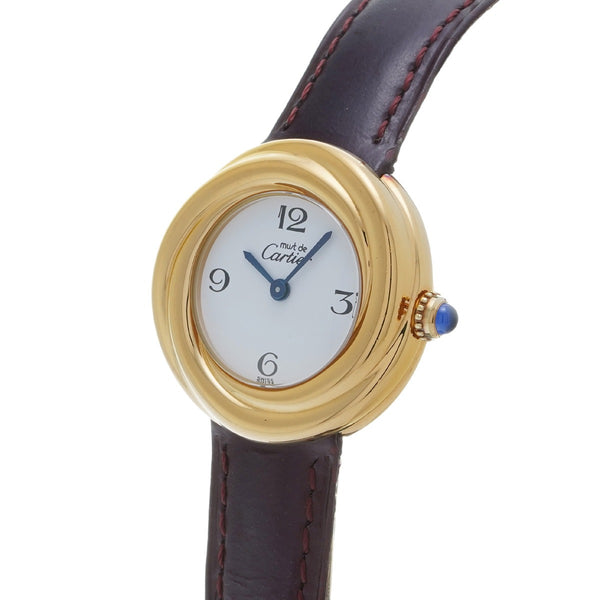 カルティエ マスト トリニティ W1010844 ホワイト レディース 腕時計 クォーツ 中古 銀蔵
