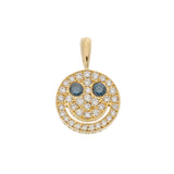 EYEFUNNY アイファニー スマイル ダイヤ ブルーダイヤ レディース K18イエローゴールド YG ペンダントトップ Aランク 中古 銀蔵