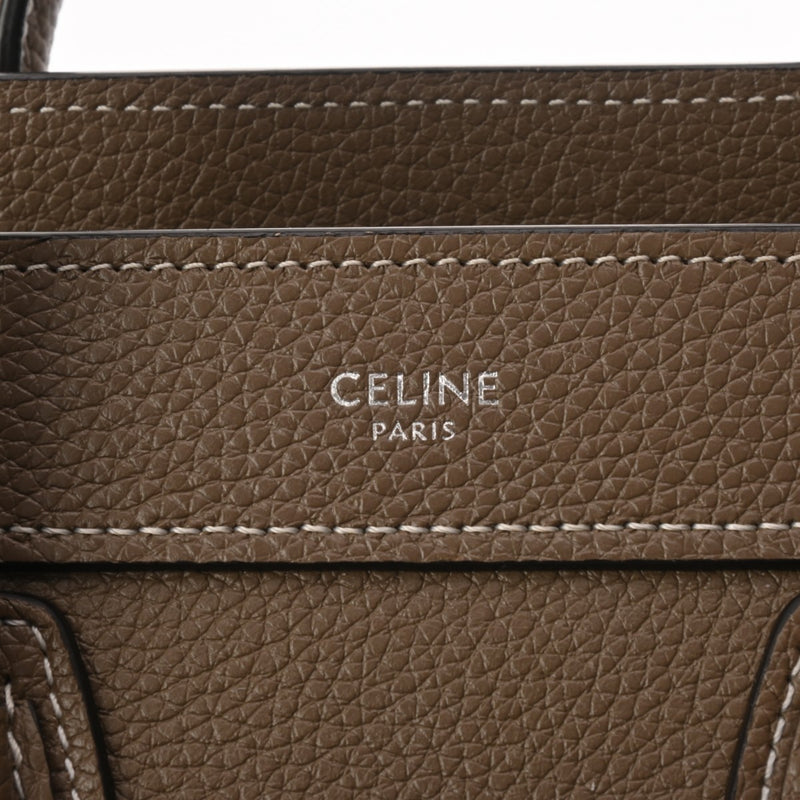 CELINE セリーヌ ラゲージ ナノ 2WAY スリ レディース ドラムドカーフスキン ハンドバッグ ABランク 中古 銀蔵