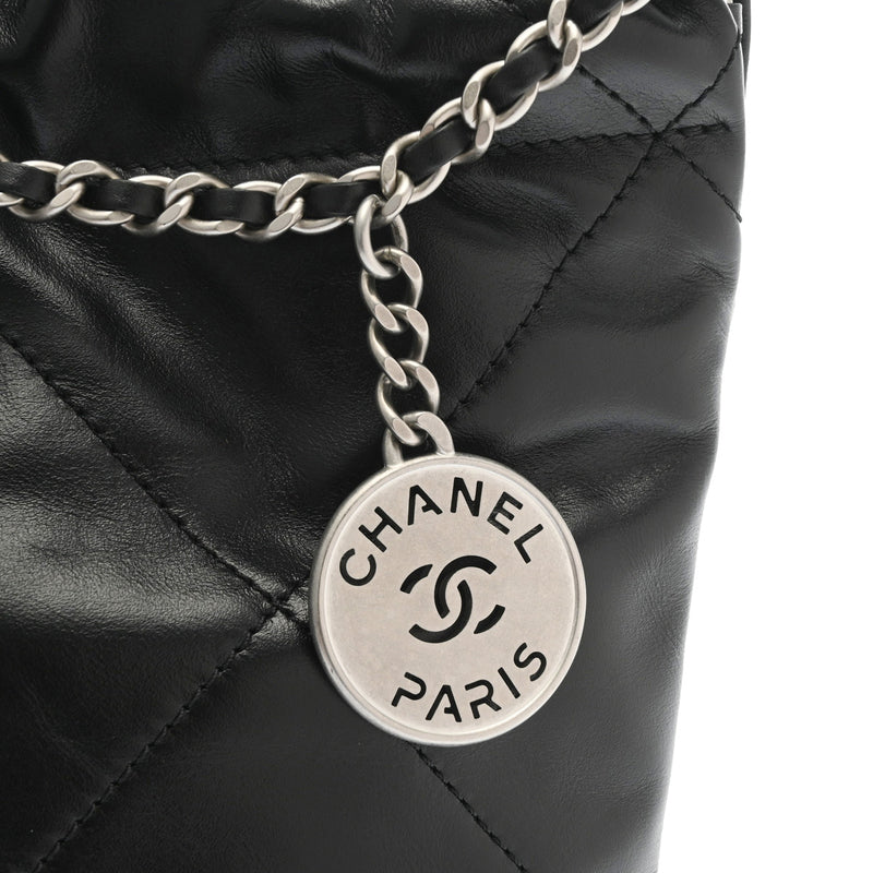 CHANEL シャネル シャネル22 ミニハンドバッグ 2WAY ブラック AS3980 レディース シャイニーカーフ ハンドバッグ 新同 中古 銀蔵