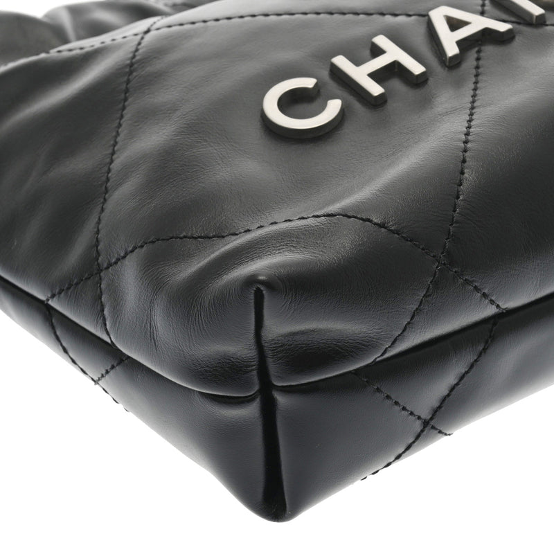 CHANEL シャネル シャネル22 ミニハンドバッグ 2WAY ブラック AS3980 レディース シャイニーカーフ ハンドバッグ 新同 中古 銀蔵