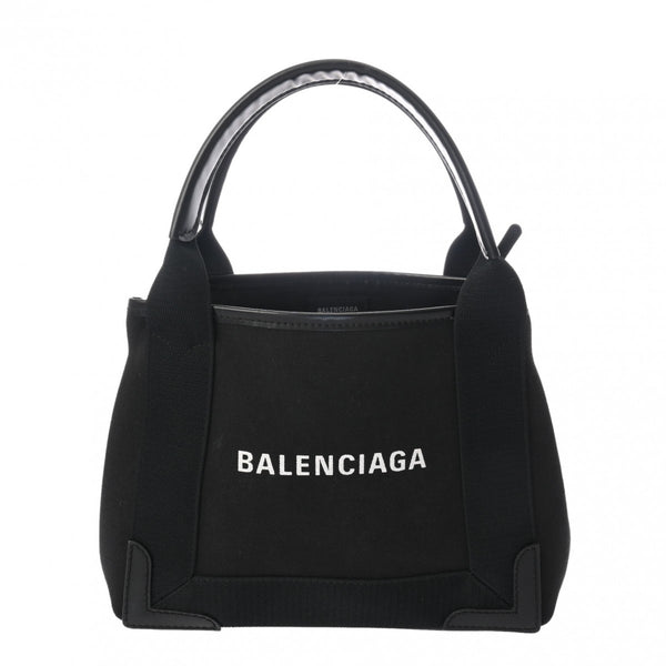 BALENCIAGA バレンシアガ ネイビーカバス XS 2WAY ブラック 390346 レディース キャンバス レザー ハンドバッグ ABランク 中古 銀蔵