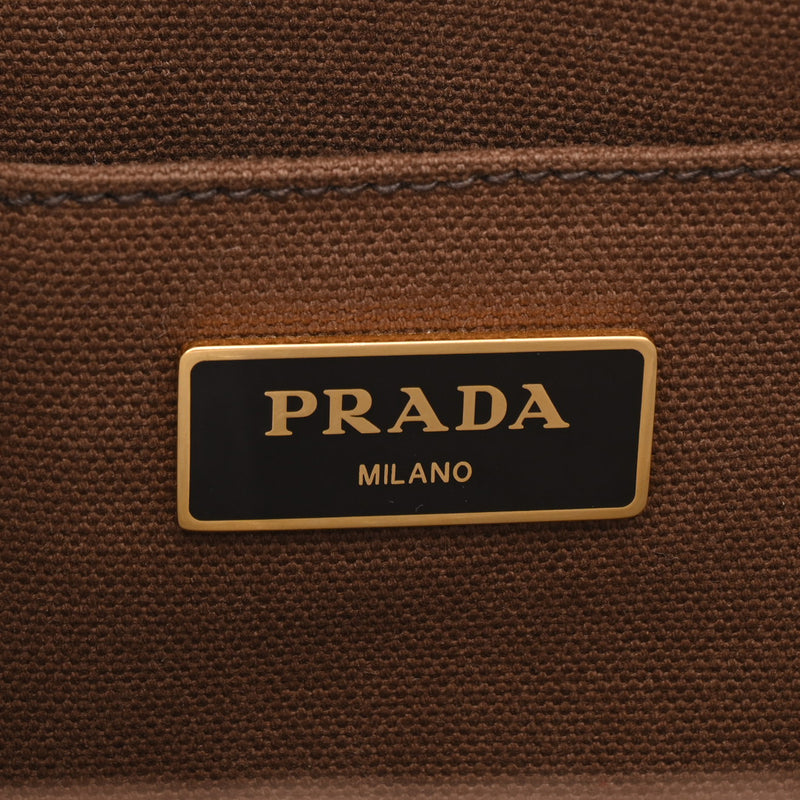 PRADA プラダ カナパミニ 2WAYトートバッグ ベージュ 1BG439 レディース キャンバス ハンドバッグ Aランク 中古 銀蔵