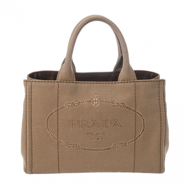 PRADA プラダ カナパミニ 2WAYトートバッグ ベージュ 1BG439 レディース キャンバス ハンドバッグ Aランク 中古 銀蔵