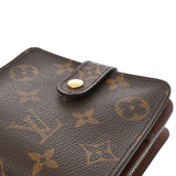 LOUIS VUITTON ルイヴィトン モノグラム コンパクトジップ  ブラウン M61667 ユニセックス モノグラムキャンバス 二つ折り財布 ABランク 中古 銀蔵