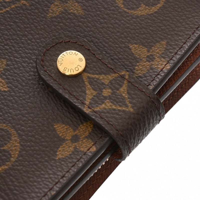 LOUIS VUITTON ルイヴィトン モノグラム コンパクトジップ  ブラウン M61667 ユニセックス モノグラムキャンバス 二つ折り財布 ABランク 中古 銀蔵