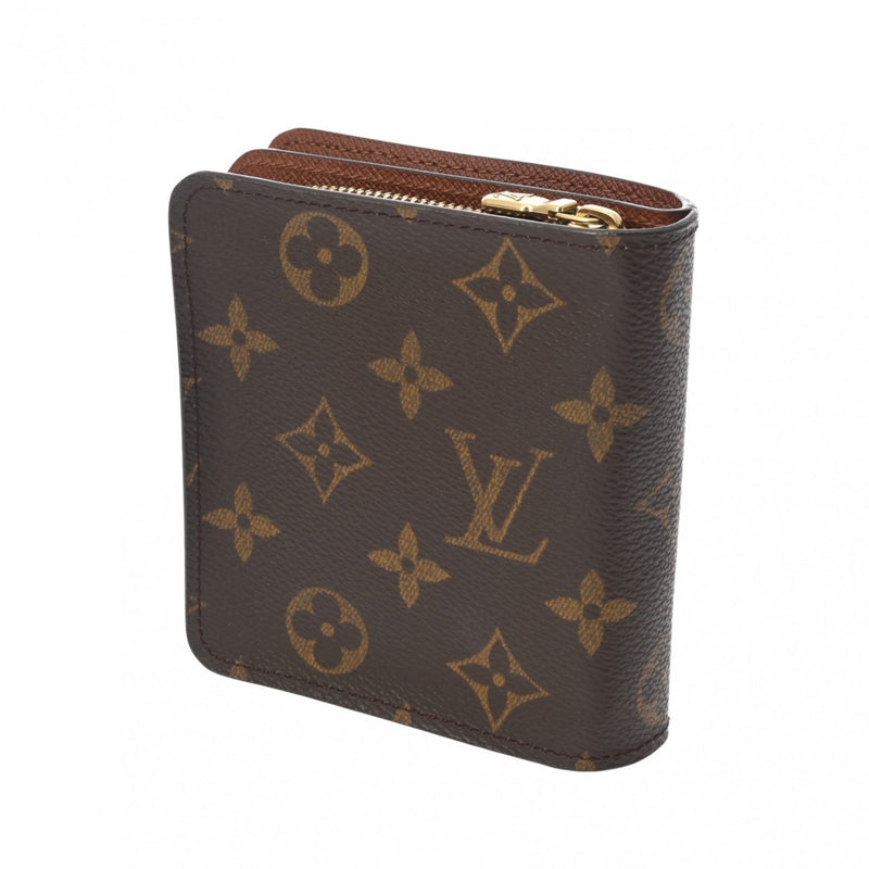 LOUIS VUITTON ルイヴィトン モノグラム コンパクトジップ  ブラウン M61667 ユニセックス モノグラムキャンバス 二つ折り財布 ABランク 中古 銀蔵