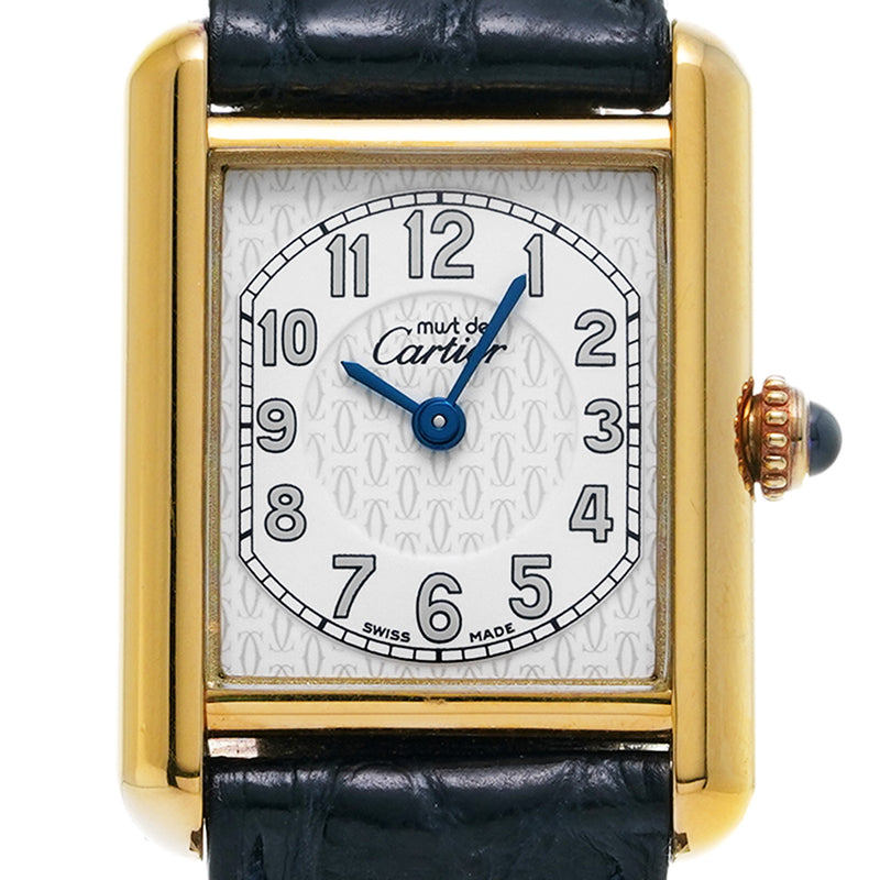 カルティエ マストタンク W1013854 ホワイト レディース 腕時計 クォーツ 中古 銀蔵