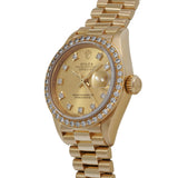 ロレックス デイトジャスト ベゼルダイヤ 69138G N番(1991年頃製造) シャンパン レディース 腕時計 自動巻き 中古 銀蔵