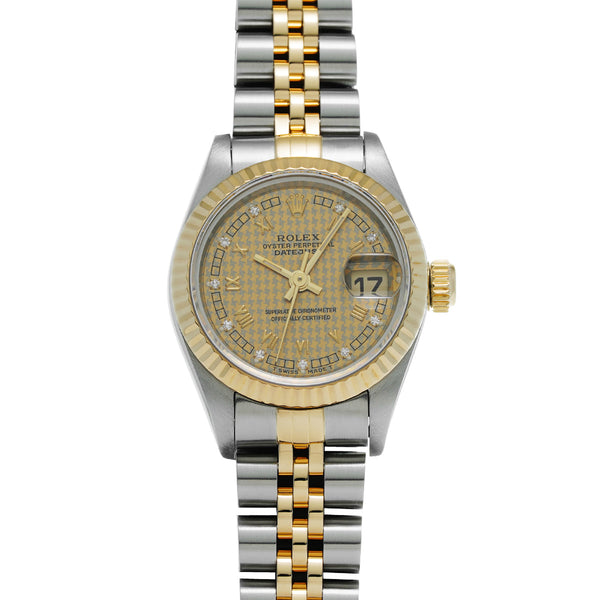 ロレックス デイトジャスト 10Pダイヤ 69173G W番(1995年頃製造) ハンドトゥース/ダイヤモンド レディース 腕時計 自動巻き 中古 銀蔵