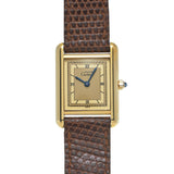 カルティエ マストタンク ヴェルメイユ シャンパン レディース 腕時計 クォーツ 中古 銀蔵