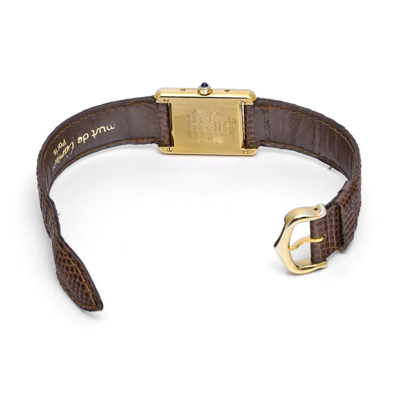 カルティエ マストタンク ヴェルメイユ シャンパン レディース 腕時計 クォーツ 中古 銀蔵